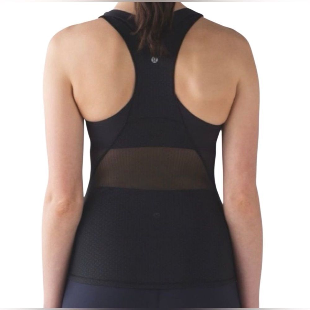 Size 4 Lululemon Body Con Tank Black with Mesh